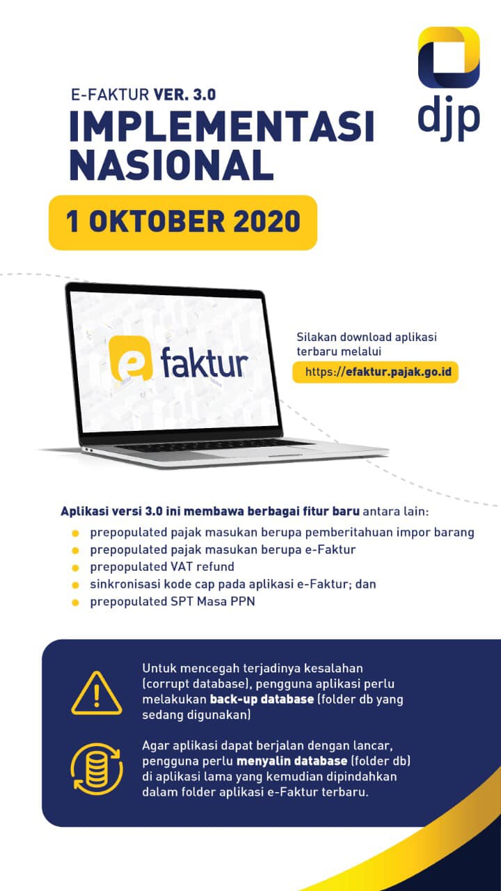 Implementasi E-faktur versi 3.0 per 1 oktober 2020